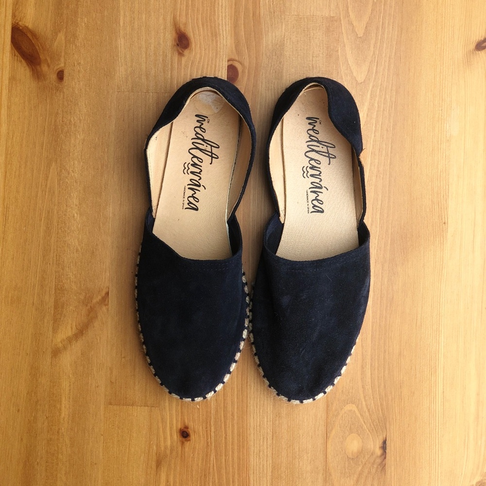 MEDITERRAREA flat shoes navy blue women size US 9 - Picture 3 of 7